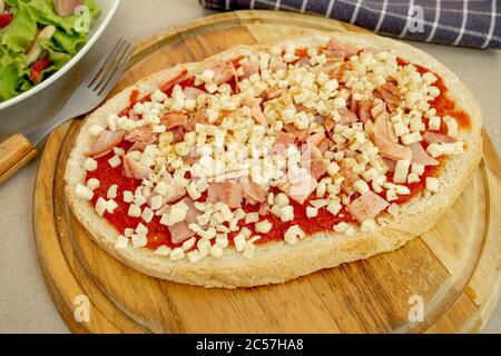 ham bruschetta on a cutting board Stock Photo