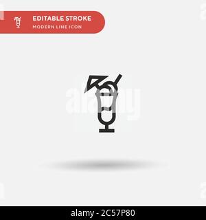Sundae Simple vector icon. Illustration symbol design template for web mobile UI element. Perfect color modern pictogram on editable stroke. Sundae icons for your business project Stock Vector