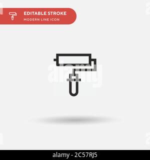 Paint Roller Simple vector icon. Illustration symbol design template for web mobile UI element. Perfect color modern pictogram on editable stroke. Paint Roller icons for your business project Stock Vector