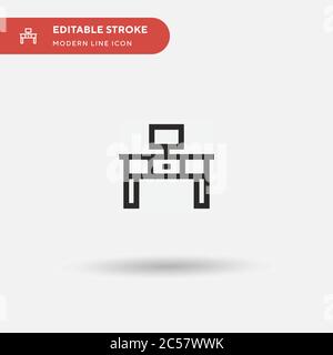 Desk Simple vector icon. Illustration symbol design template for web mobile UI element. Perfect color modern pictogram on editable stroke. Desk icons for your business project Stock Vector