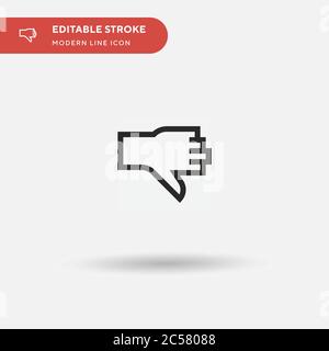 Thumbs Down Simple vector icon. Illustration symbol design template for web mobile UI element. Perfect color modern pictogram on editable stroke. Thumbs Down icons for your business project Stock Vector