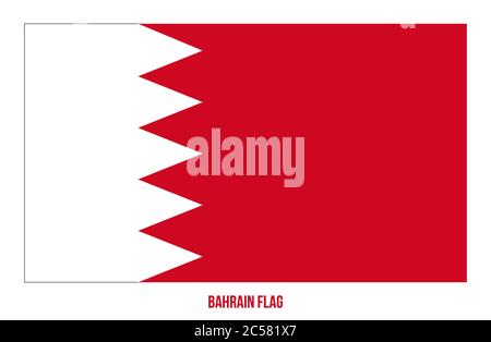 Bahrain Flag Vector Illustration on White Background. Bahrain National Flag. Stock Vector