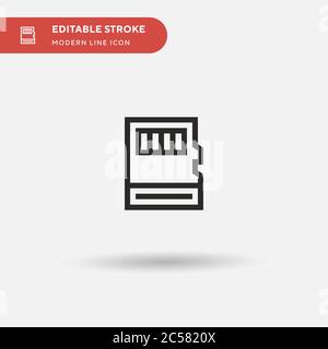 Memory Card Simple vector icon. Illustration symbol design template for web mobile UI element. Perfect color modern pictogram on editable stroke. Memory Card icons for your business project Stock Vector