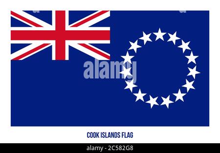Cook Islands Flag Vector Illustration on White Background. Cook Islands National Flag. Stock Vector