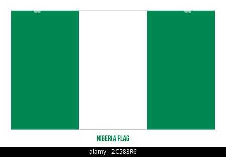Nigeria Flag Vector Illustration on White Background. Nigeria National Flag. Stock Vector