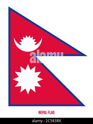 Nepal Flag Vector Illustration on White Background. Nepal National Flag. Stock Vector