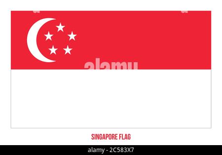 Singapore Flag Vector Illustration on White Background. Singapore National Flag. Stock Vector