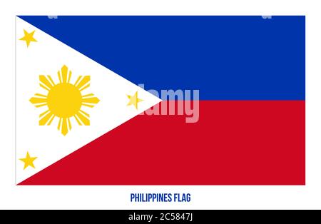 Philippines Flag Vector Illustration on White Background. Philippines National Flag. Stock Vector