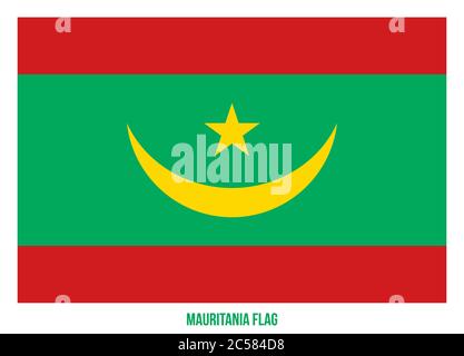 Mauritania Flag Vector Illustration on White Background. Mauritania National Flag. Stock Vector