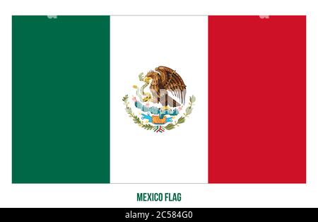 Mexico Flag Vector Illustration on White Background. Mexico National Flag. Stock Vector