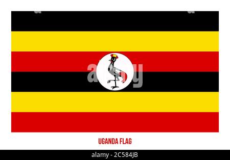 Uganda Flag Vector Illustration on White Background. Uganda National Flag. Stock Vector