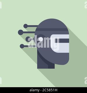 Robot machine learning icon. Flat illustration of robot machine learning vector icon for web design Stock Vector