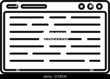 Web page machine learning icon. Outline web page machine learning vector icon for web design isolated on white background Stock Vector