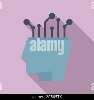 Ai automatic brain icon. Flat illustration of ai automatic brain vector icon for web design Stock Vector