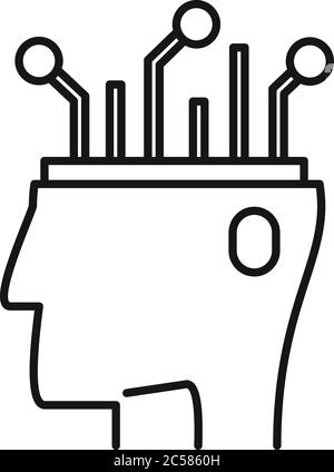 Ai automatic brain icon. Outline ai automatic brain vector icon for web design isolated on white background Stock Vector
