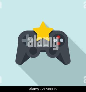 Star video game joystick icon. Flat illustration of star video game joystick vector icon for web design Stock Vector