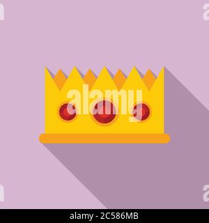 Video game gold crown icon. Flat illustration of video game gold crown vector icon for web design Stock Vector