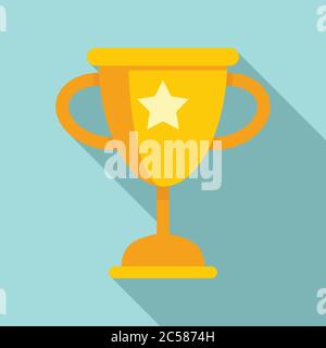 Video game star cup icon. Flat illustration of video game star cup vector icon for web design Stock Vector