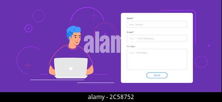 Contact and feedback blank form on a website Stock Vector