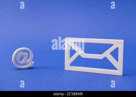 White form figure of mail box inbox outbox get receive send message write text chat wireless connection wi-fi isolated over bright vivid shine vibrant Stock Photo