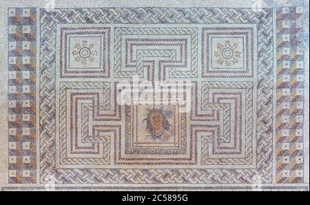 View of old polychromatic mosaic Stock Photo