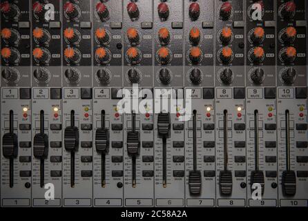 audio video switcher close up view Stock Photo