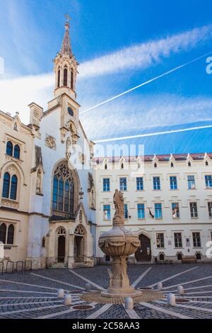 Sopron, Hungary - October 2018: Goat The Blessed Mary Benedictine Church in Sopron on main square, Hungary Stock Photo