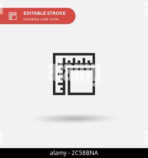 Ruler Simple vector icon. Illustration symbol design template for web mobile UI element. Perfect color modern pictogram on editable stroke. Ruler icons for your business project Stock Vector