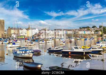 Caernarfon in Wales in a beautiful summer day, United Kingdom Stock Photo