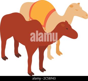 Illustration of a Bactrian camel - the one with two humps Stock Vector ...