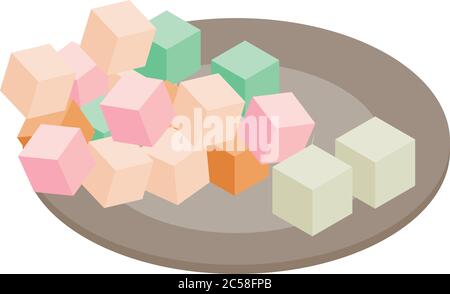 Turkish delight icon, isometric style Stock Vector