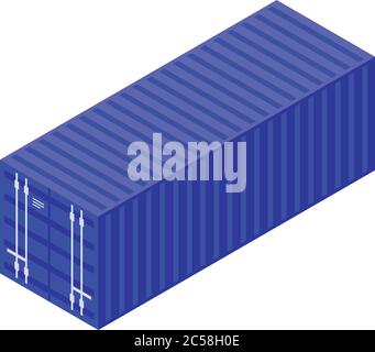 Isometric shipping container with flag of the United States, India ...
