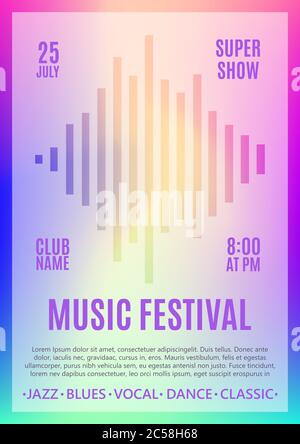 Festival poster. Music flyer. Carnival design. Template for poster brochure, ticket program event. Vector illustration. Stock Vector