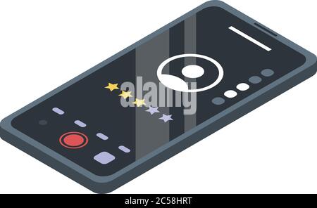 Smartphone call reputation icon, isometric style Stock Vector