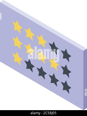 Stars reputation icon, isometric style Stock Vector