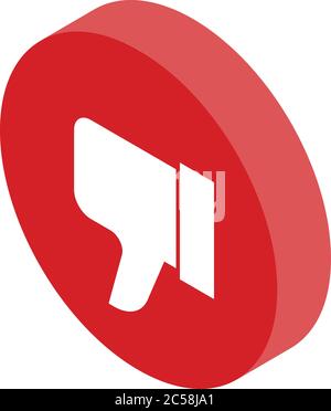 Dislike reputation icon, isometric style Stock Vector