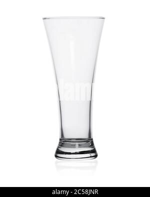 empty glass for beer, or water isolated on white with clipping path Stock Photo