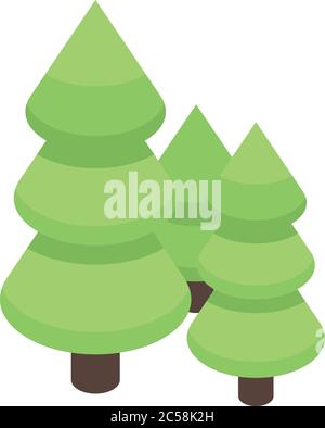 Fir tree forest icon, isometric style Stock Vector