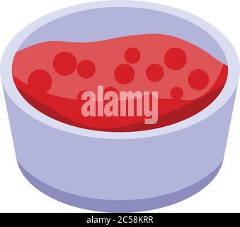 Caviar bowl icon, isometric style Stock Vector