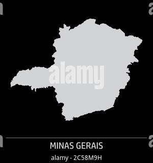 Minas Gerais State map icon Stock Vector