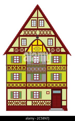 Medieval building from Europe with many elaborate details. Stock Photo
