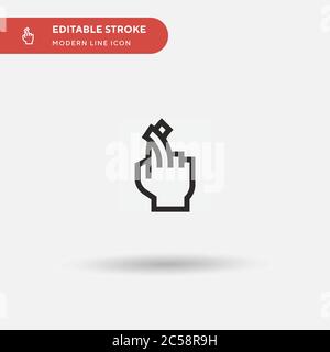Crossing Fingers Simple vector icon. Illustration symbol design template for web mobile UI element. Perfect color modern pictogram on editable stroke. Crossing Fingers icons for your business project Stock Vector