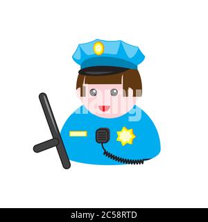 Police icon on a white isolated background. Vector image Stock Vector