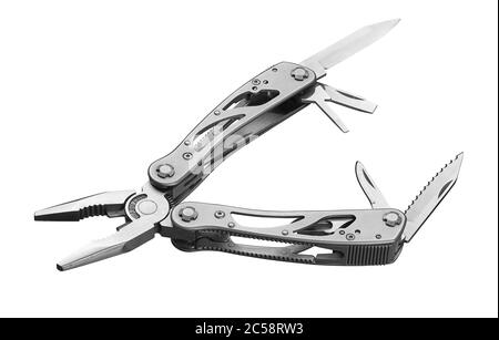 multitool isolated on a white background with clipping path Stock Photo