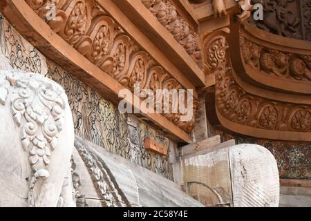 Exterior and entrance to the Sanctuary of Truth in Pattaya, Thailand Stock Photo