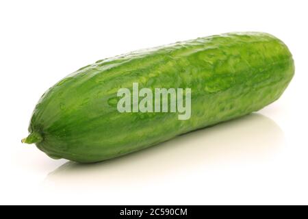 fresh turkish cucumber on a white background Stock Photo