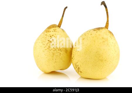 fresh nashi pears on a white background Stock Photo