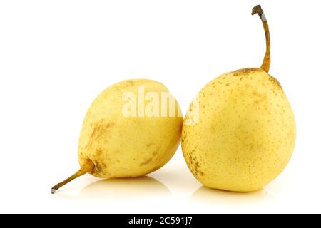 fresh nashi pears on a white background Stock Photo