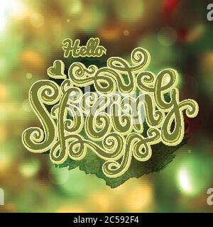 Spring hand lettering. Stock Vector