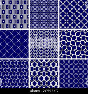Set of Vector Seamless Geometric Backgrounds Stock Vector